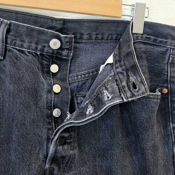 LEVI'S 501 Men Straight Fit-Coupe Droit Black Jean 36x34 - Picture 4 of 8